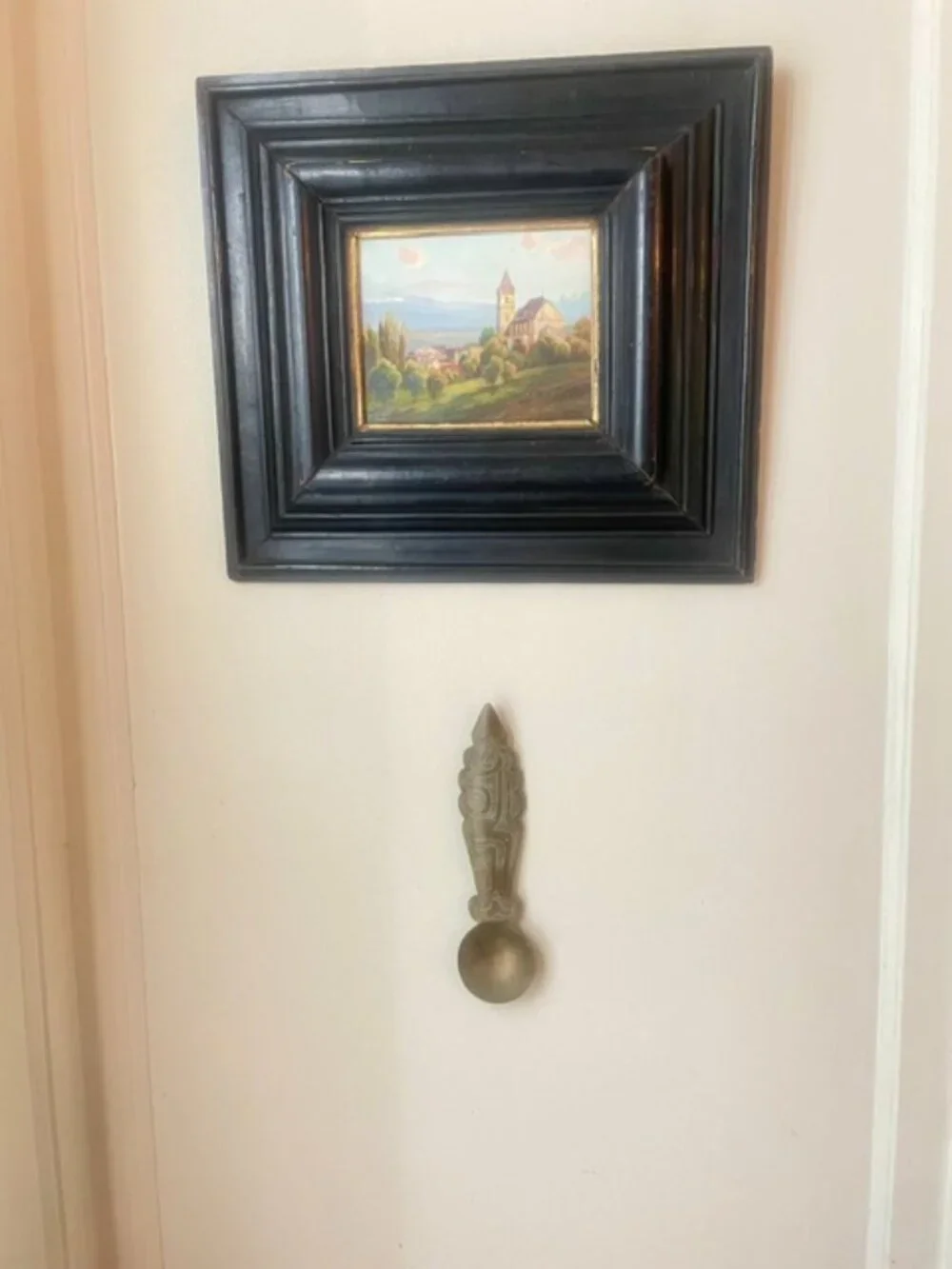 Vintage Brass Etched Spoon Boho Old World Kitchen Art Wall Hanging Unique Décor